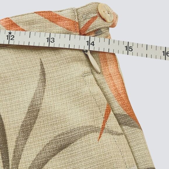 Tommy Bahama Silk Palazzo Pant Women's 8 Wide Leg Green Tropical Leaf Print - Picture 9 of 12